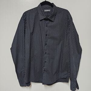 Men's Emile Lafaurie Button Down Navy Stars Shirt Size XXL